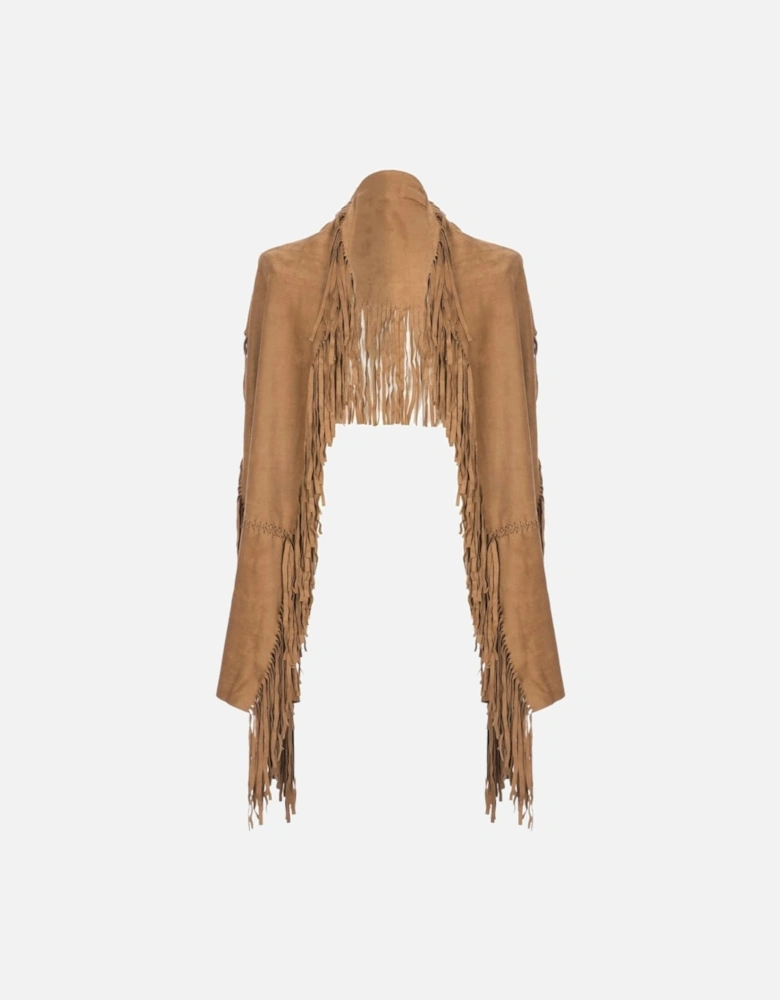 Mocha Faux Suede Cape