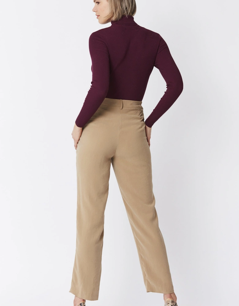 Mocha Silk Blend Trousers