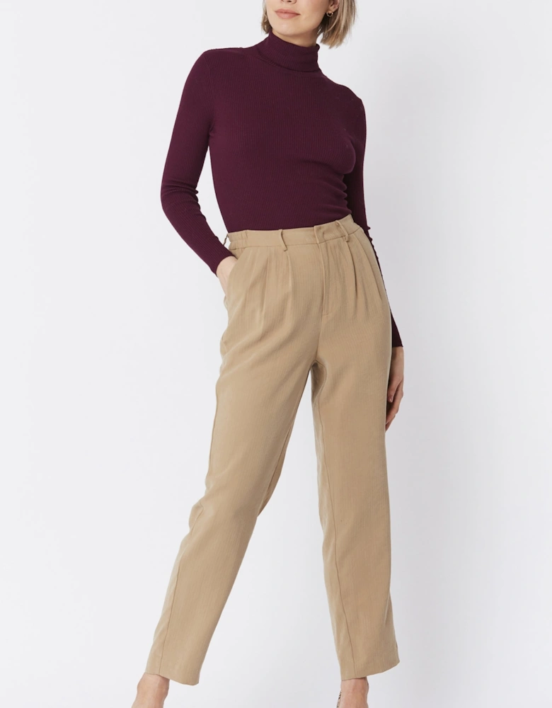 Mocha Silk Blend Trousers