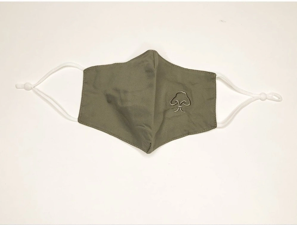 Khaki Reusable Cotton Fashion Face Mask with Filter Pocket, 2 of 1