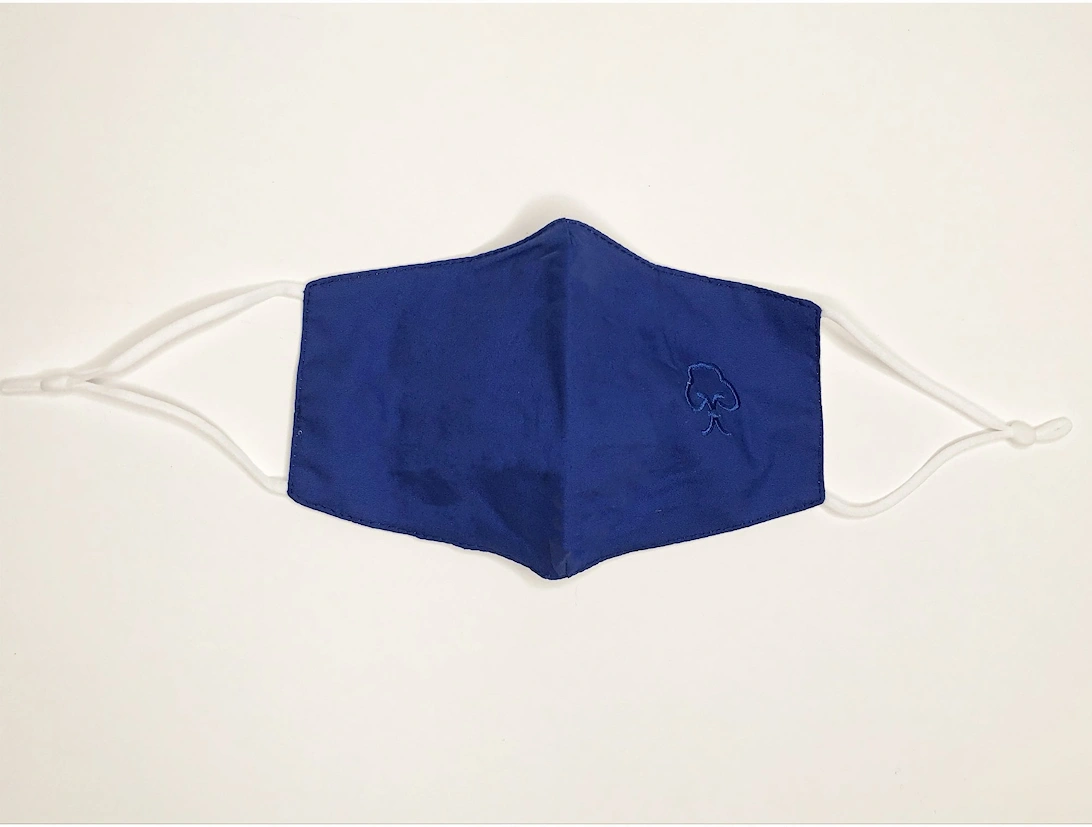 Blue Reusable Cotton Fashion Face Mask with Filter Pocket, 2 of 1