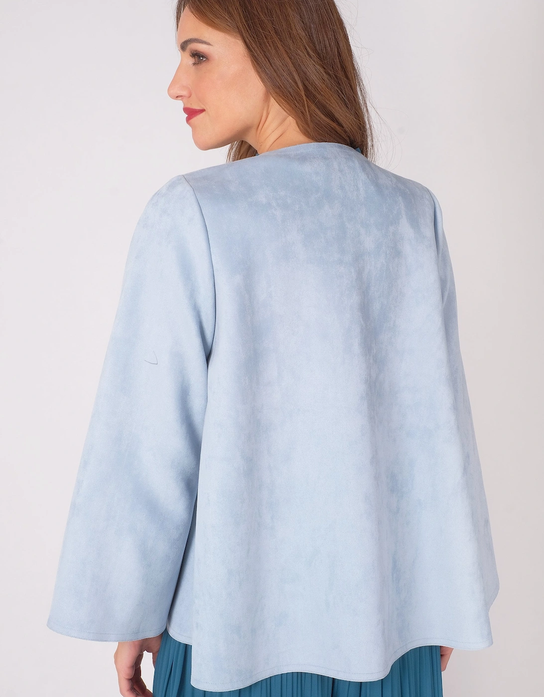 Blue Luxury Faux Suede Jacket