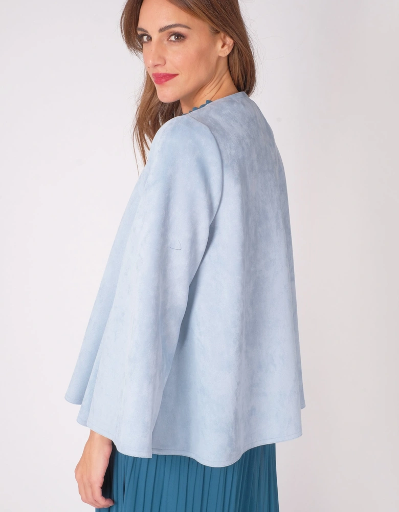 Blue Luxury Faux Suede Jacket