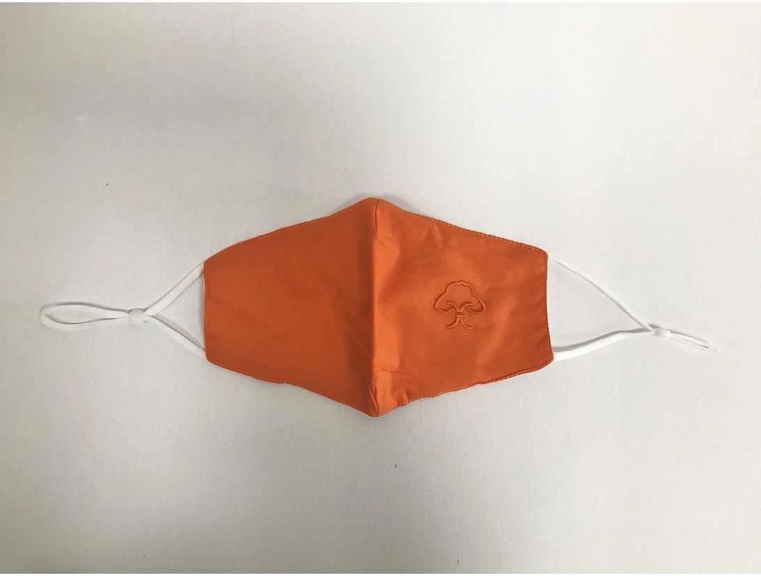 Orange Reusable Cotton Fashion Face Mask with Filter Pocket, 2 of 1