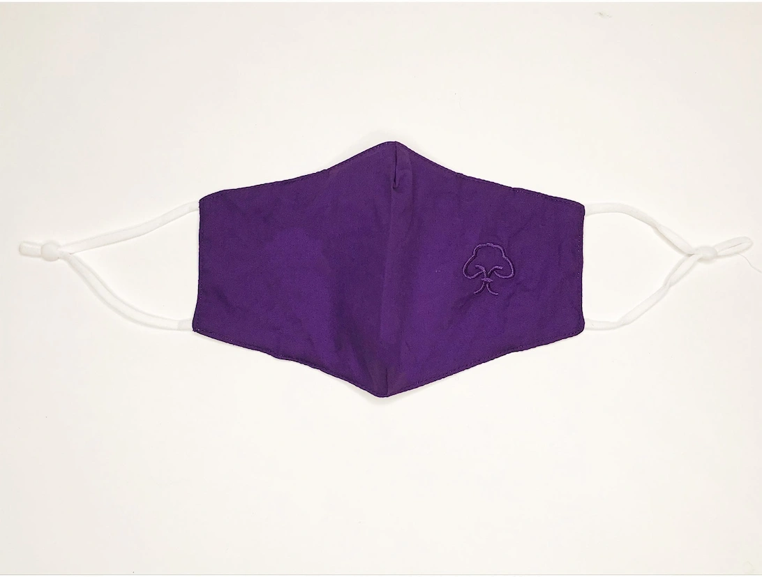 Purple Reusable Cotton Fashion Face Mask with Filter Pocket, 2 of 1