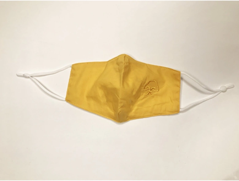 Yellow Reusable Cotton Fashion Face Mask with Filter Pocket