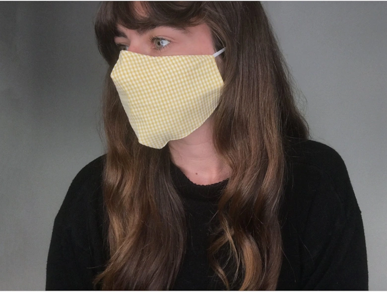 Yellow Reusable Fashion Face Mask with Filter Pocket