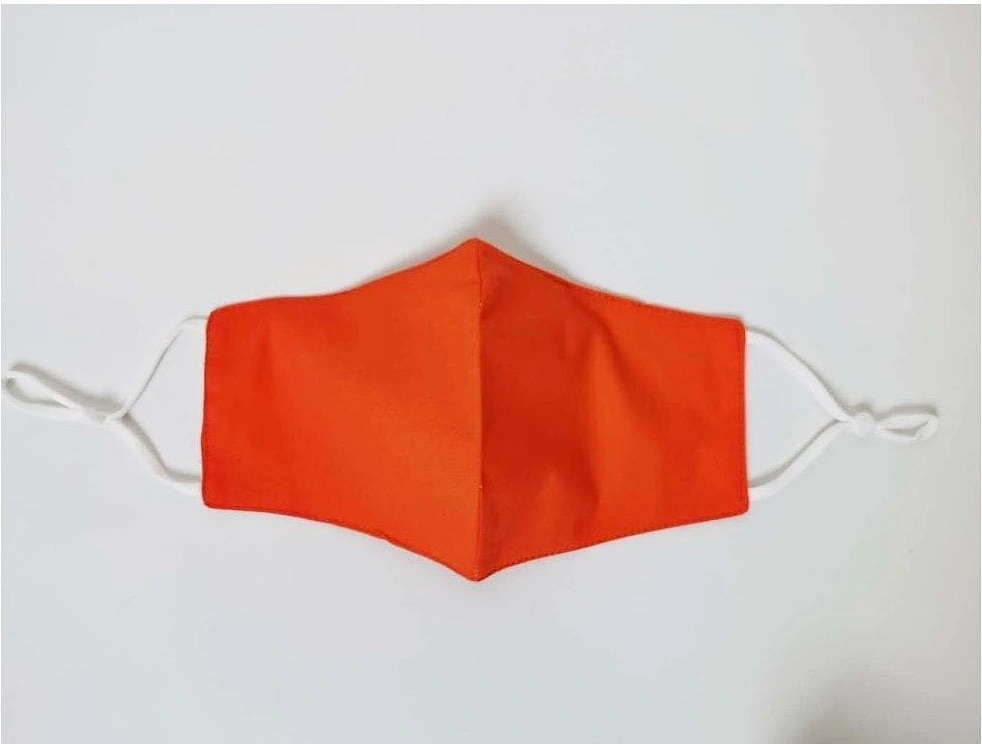 Orange Unisex Block Colour Fashion Cotton Face Mask, 3 of 2