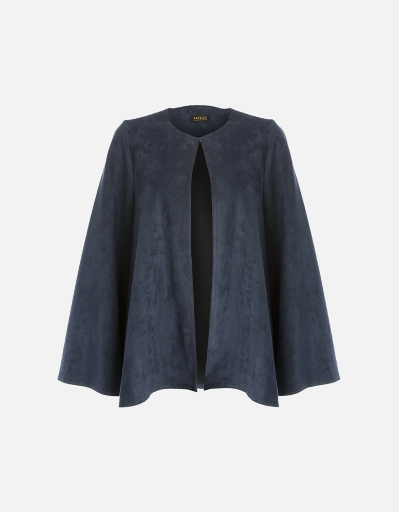 Navy Luxury Faux Suede Jacket