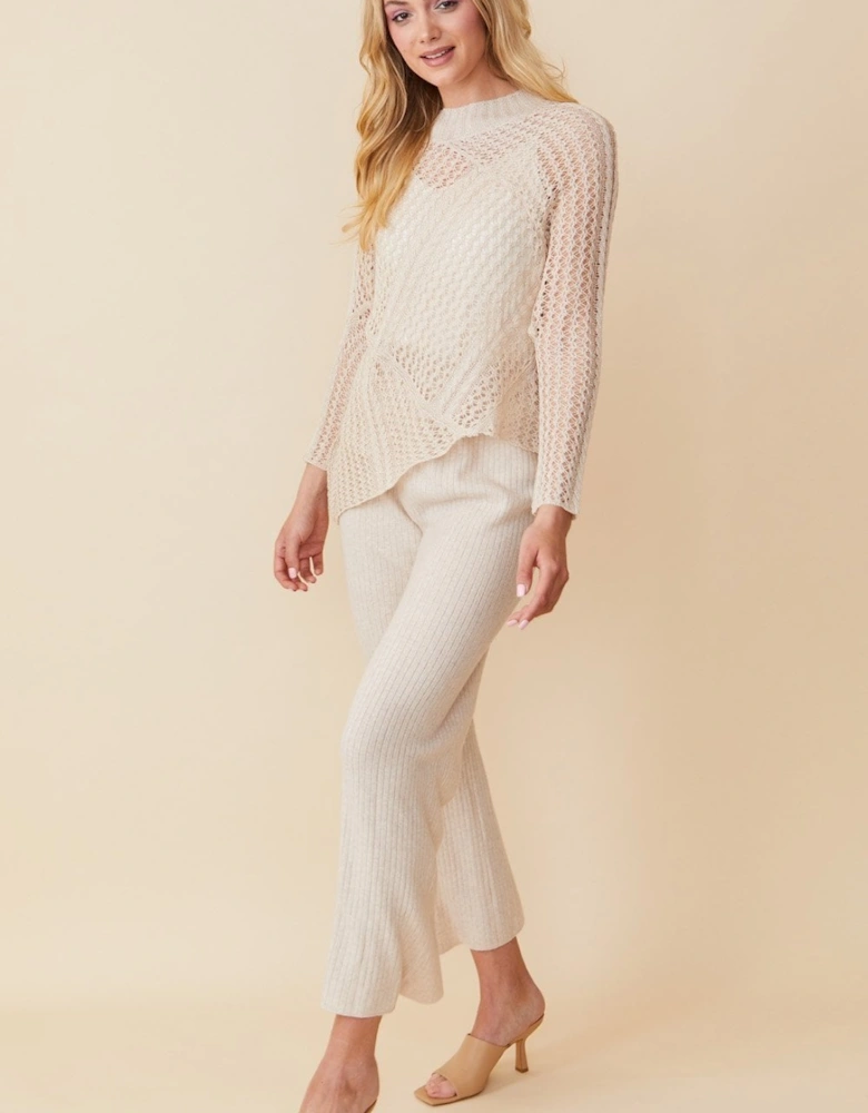Cream Light Knitted Cashmere Top