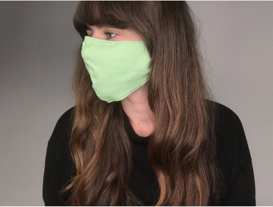Green Unisex Block Colour Fashion Cotton Face Mask, 3 of 2