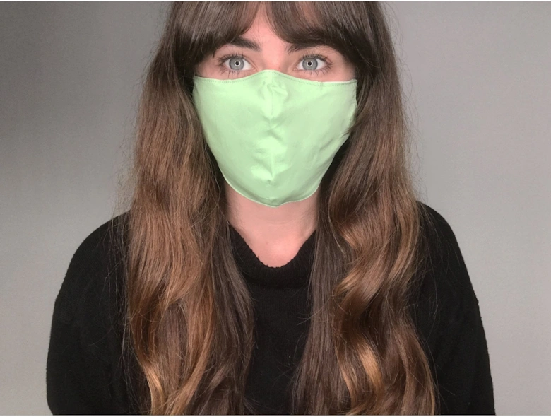 Green Unisex Block Colour Fashion Cotton Face Mask