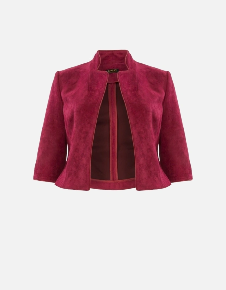Red Faux Suede Jacket