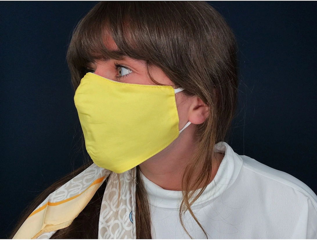 Yellow Unisex Block Colour Fashion Cotton Face Mask