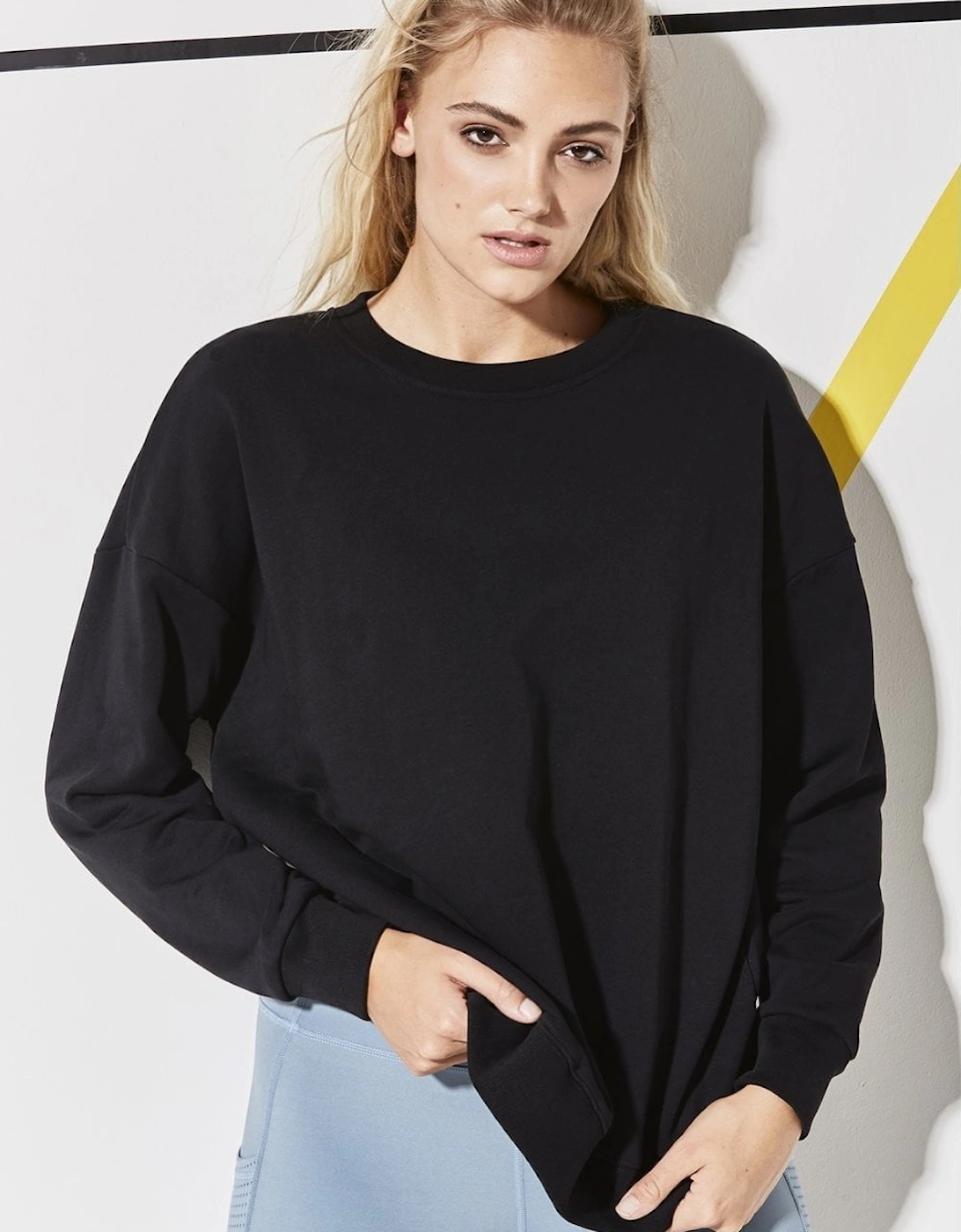 Black Crew Neck Cotton Sweatshirt