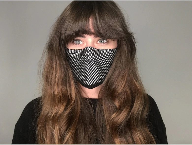 Black Reusable Cotton & Mesh Fashion Face Mask
