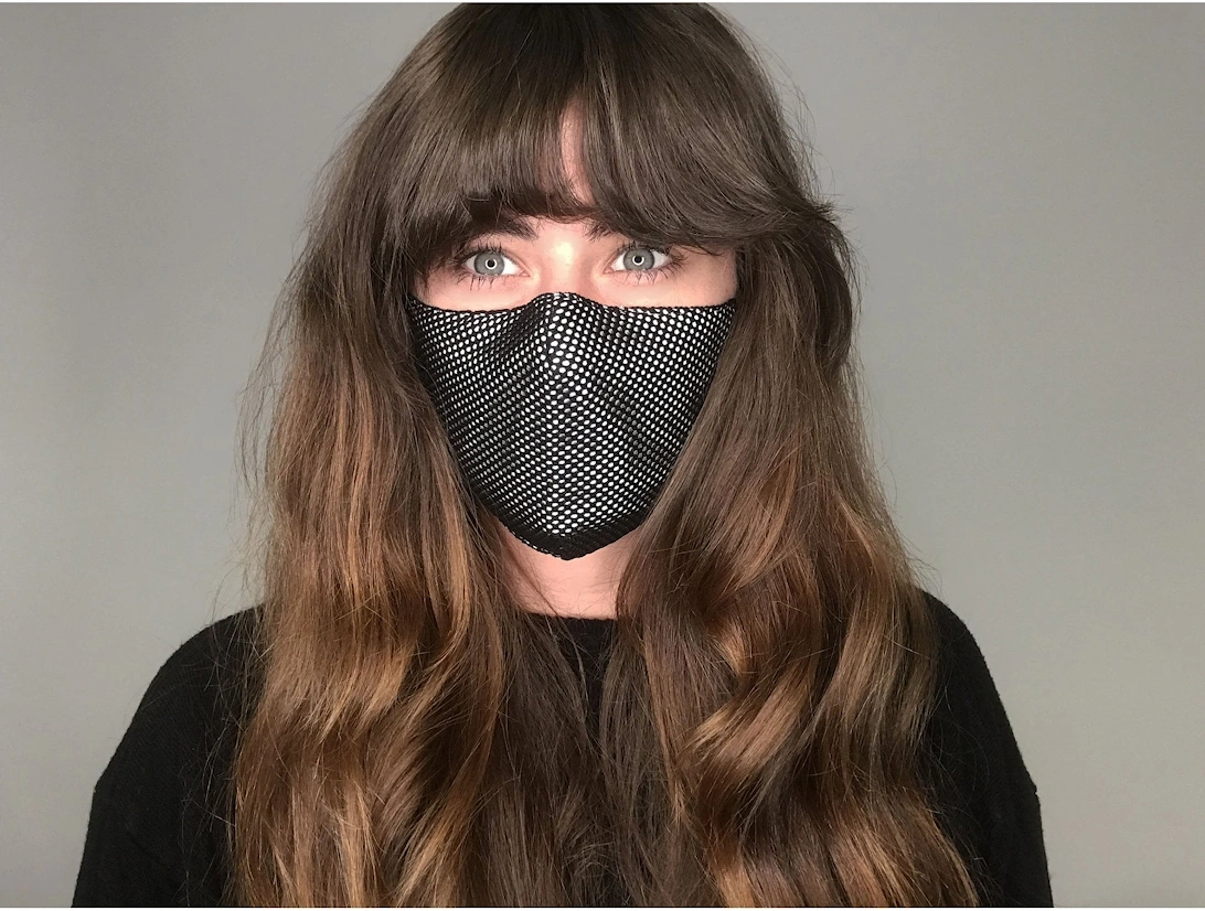 Black Reusable Cotton & Mesh Fashion Face Mask