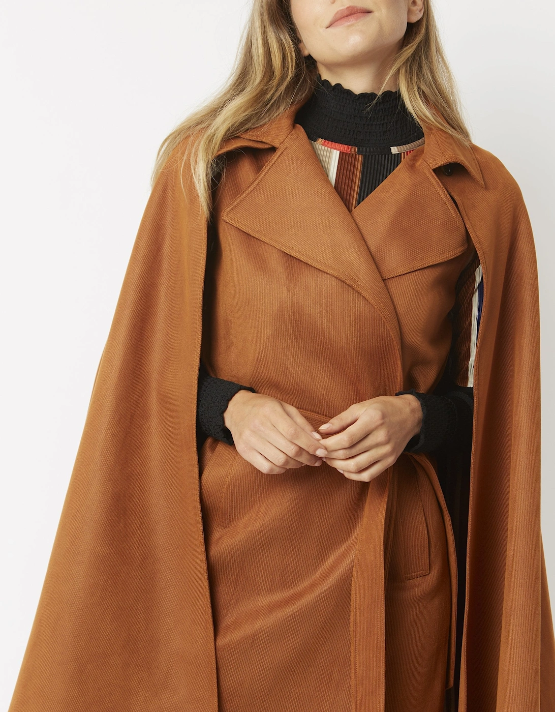 Mocha Faux Suede 2 in 1 Cape Coat