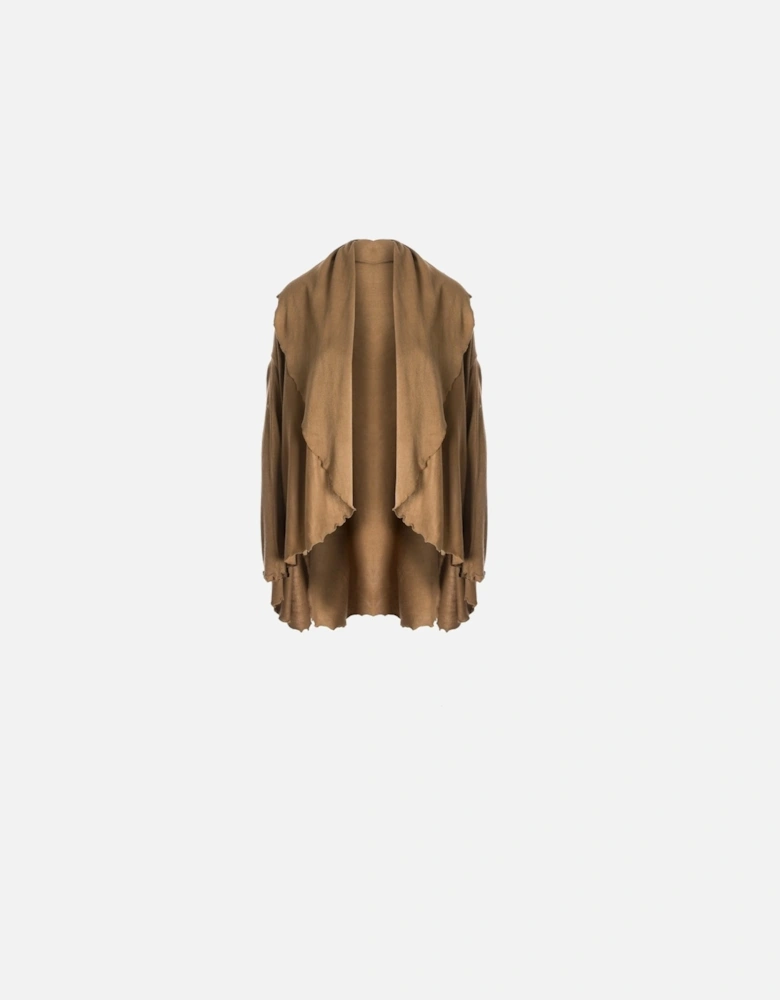 Mocha Light Knitted Sleeved Cape