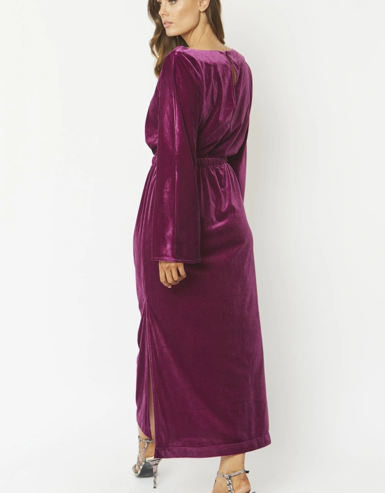 Purple Velvet Full Length Gown