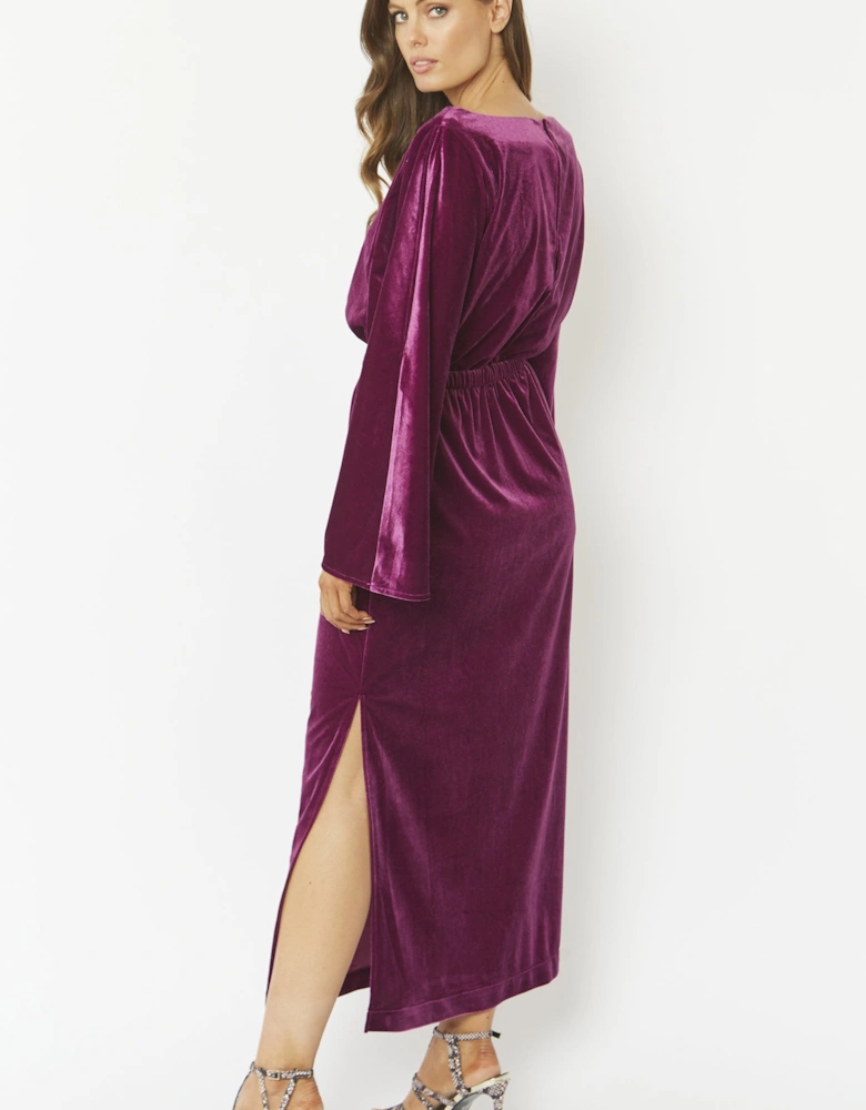 Purple Velvet Full Length Gown