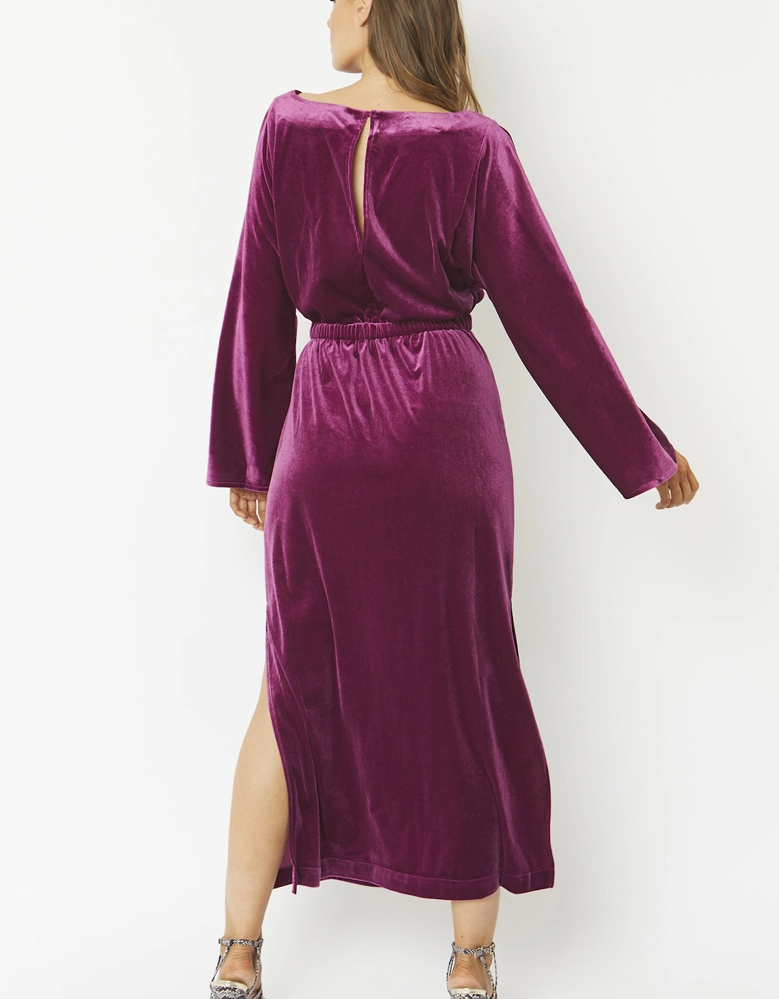 Purple Velvet Full Length Gown