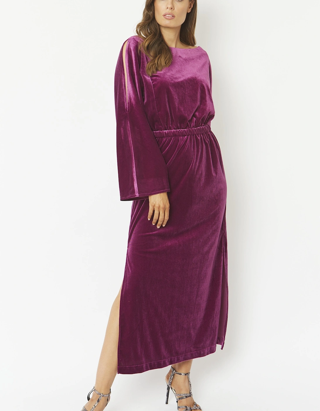 Purple Velvet Full Length Gown