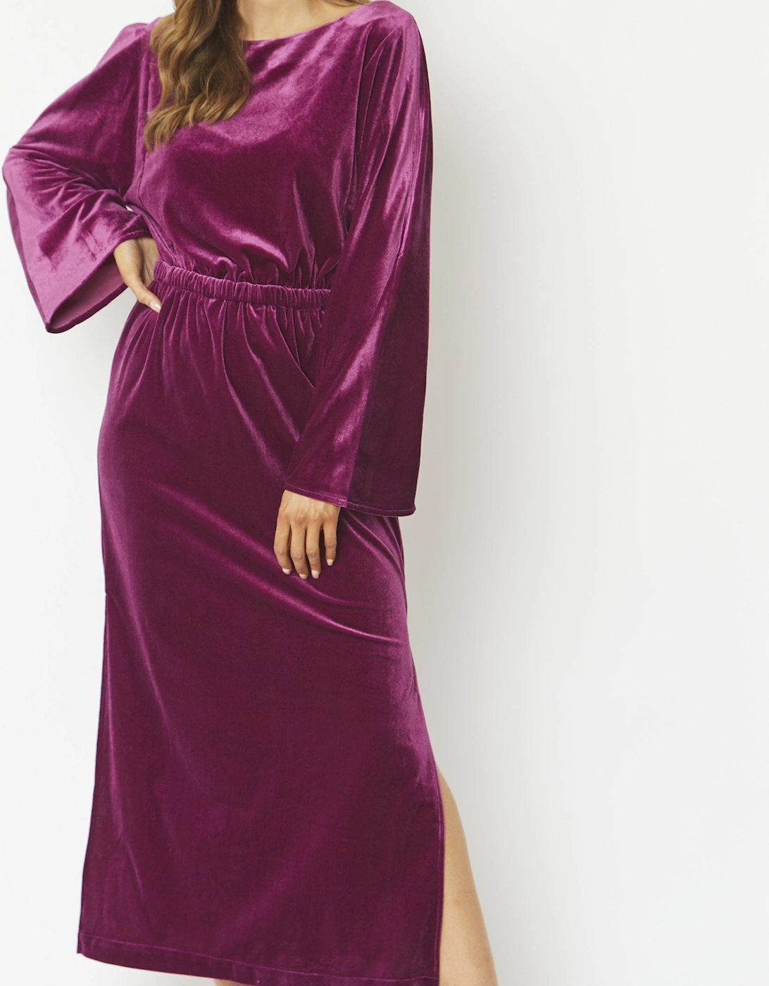 Purple Velvet Full Length Gown