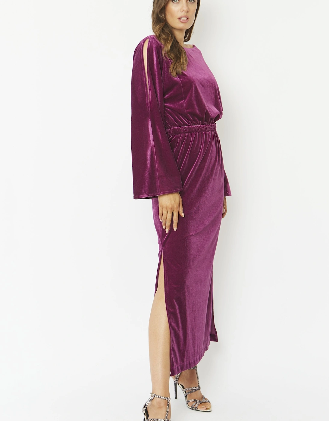 Purple Velvet Full Length Gown