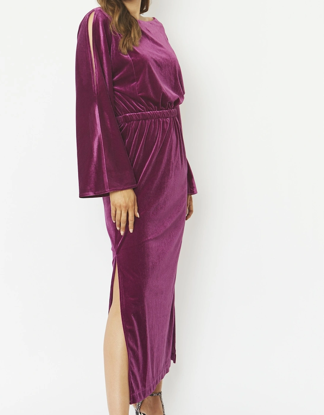 Purple Velvet Full Length Gown