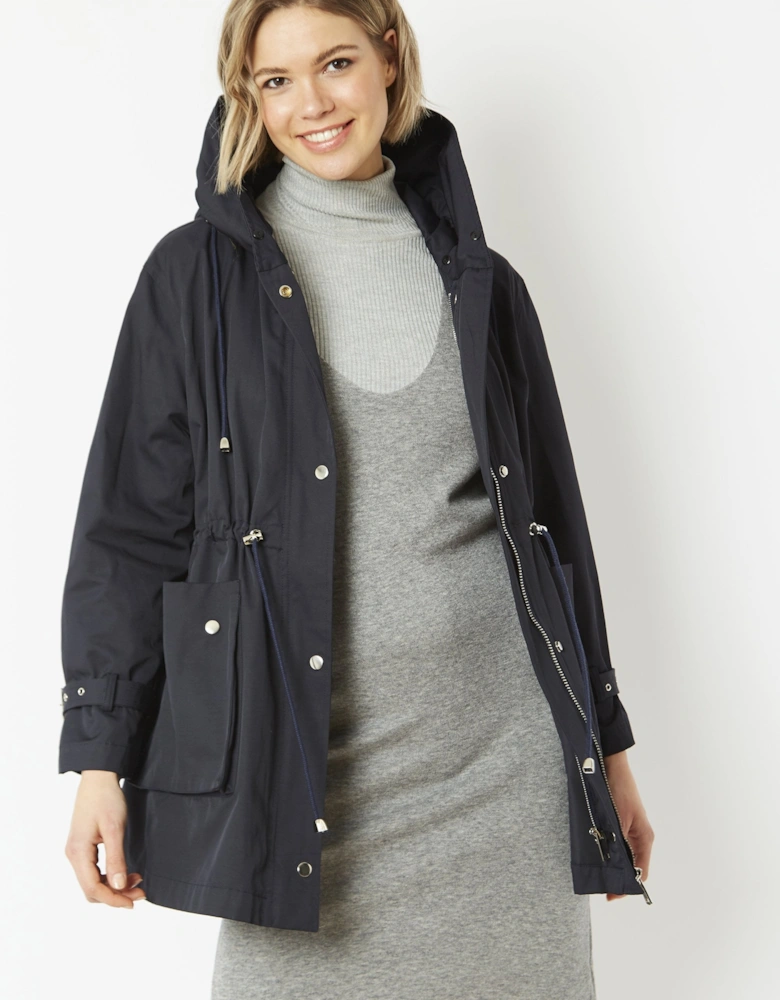 Navy Three in One Faux Fur Parka Coat