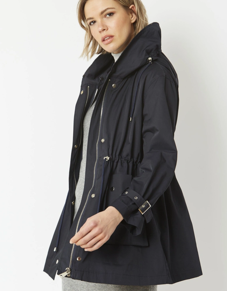 Navy Three in One Faux Fur Parka Coat