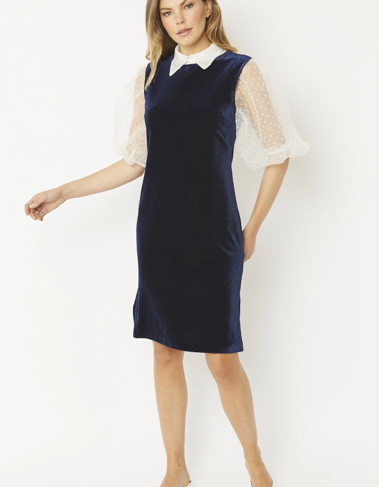 Navy Velvet Dress