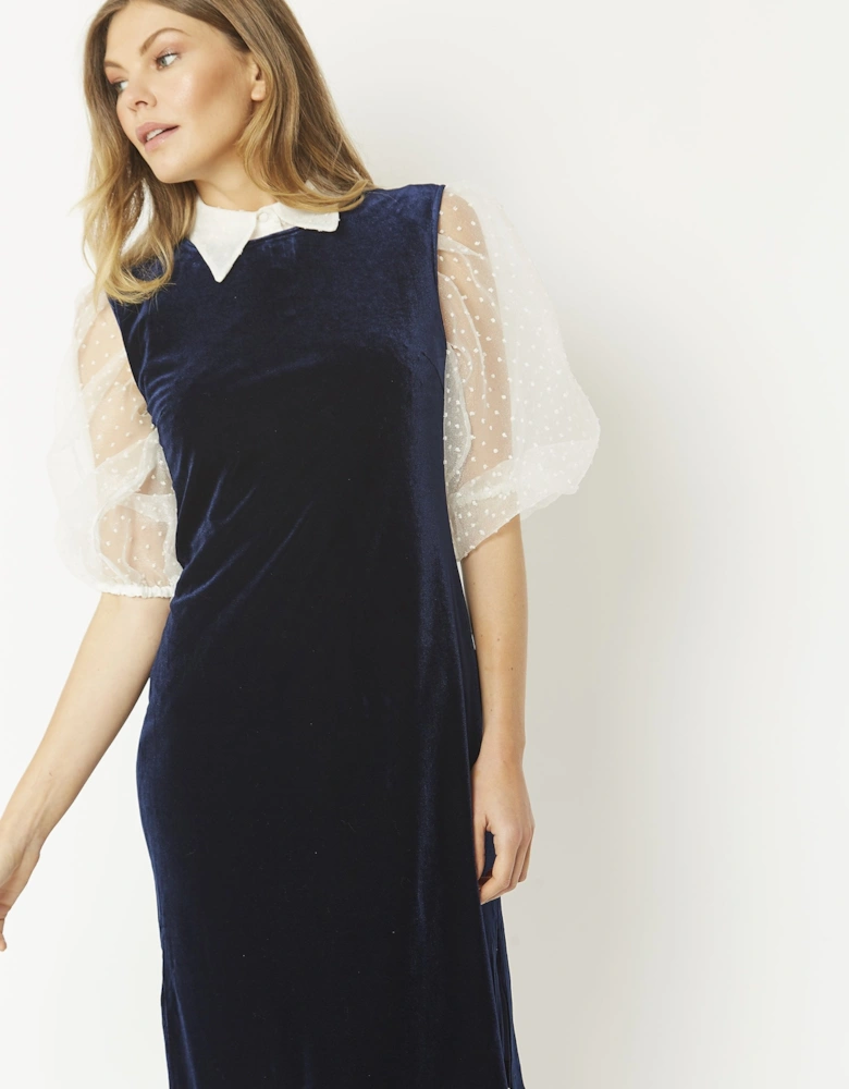 Navy Velvet Dress