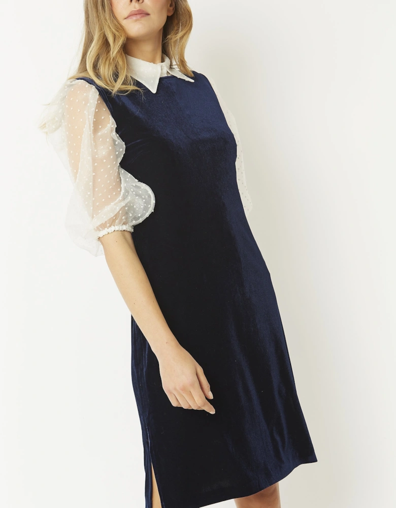 Navy Velvet Dress