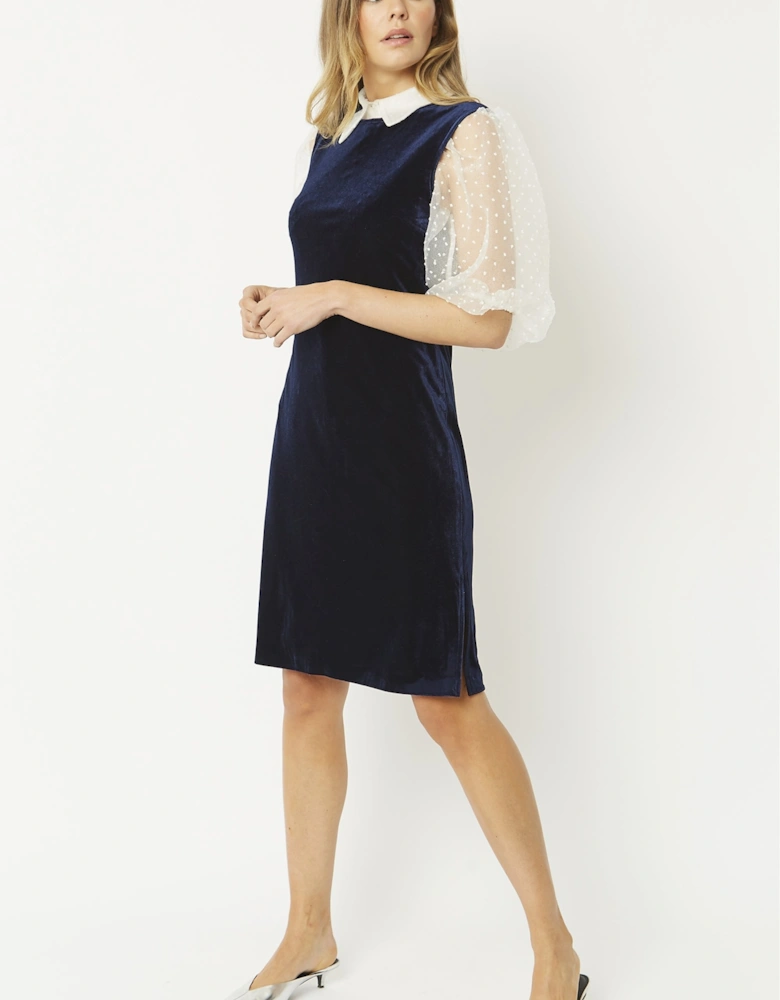 Navy Velvet Dress