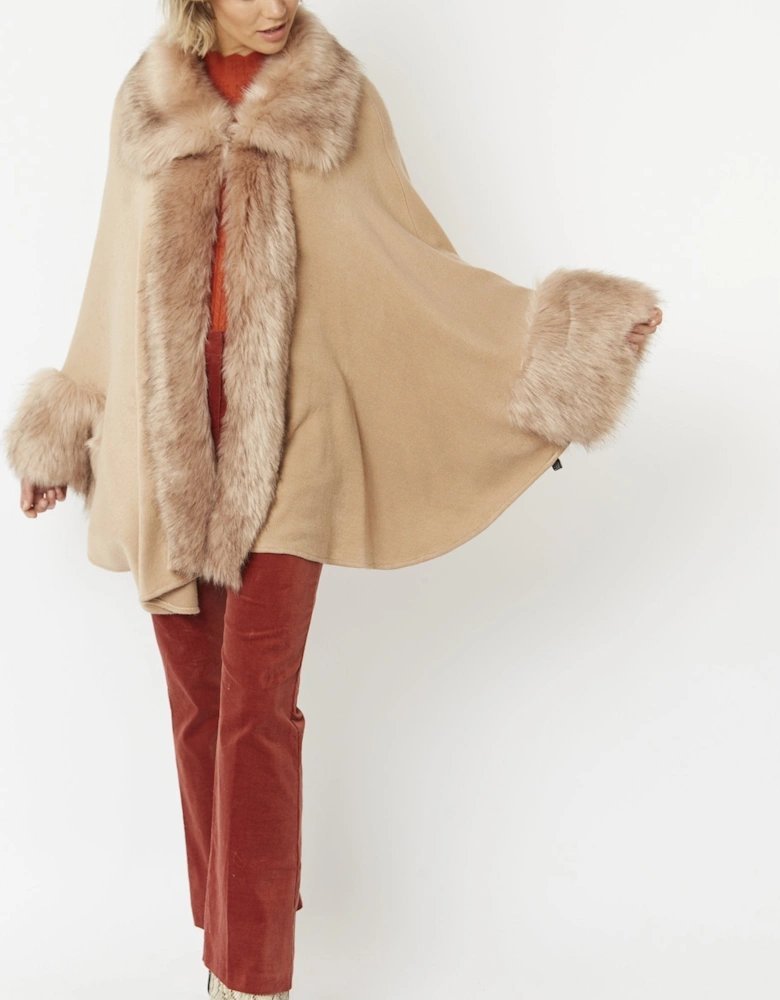 Mocha Luxury Faux Fur Fine Knitted Coat