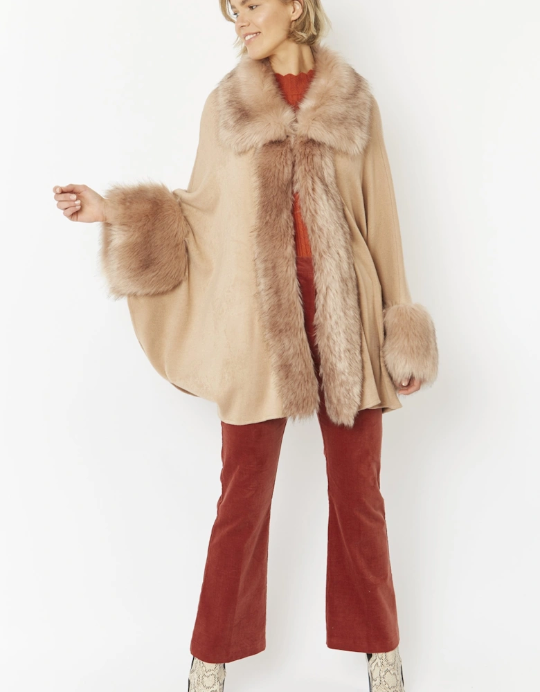 Mocha Luxury Faux Fur Fine Knitted Coat