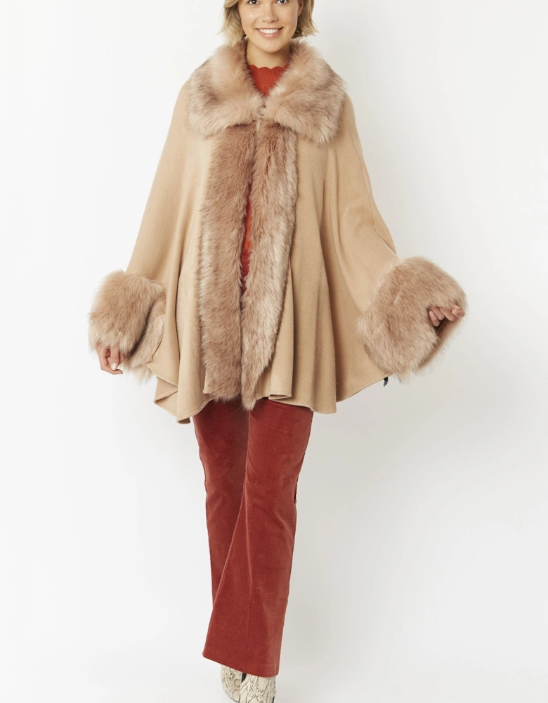 Mocha Luxury Faux Fur Fine Knitted Coat