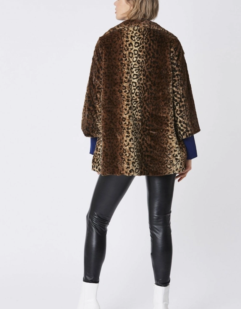 Animal Print Faux Fur Teddy Coat