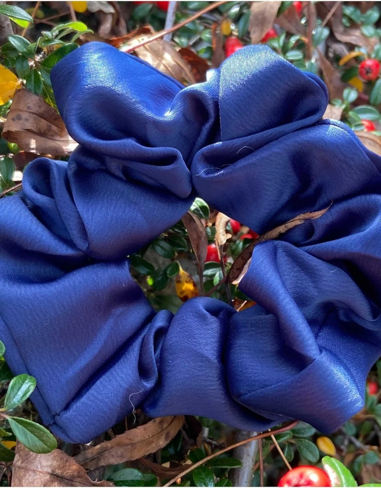 Blue Silk Blend Scrunchie