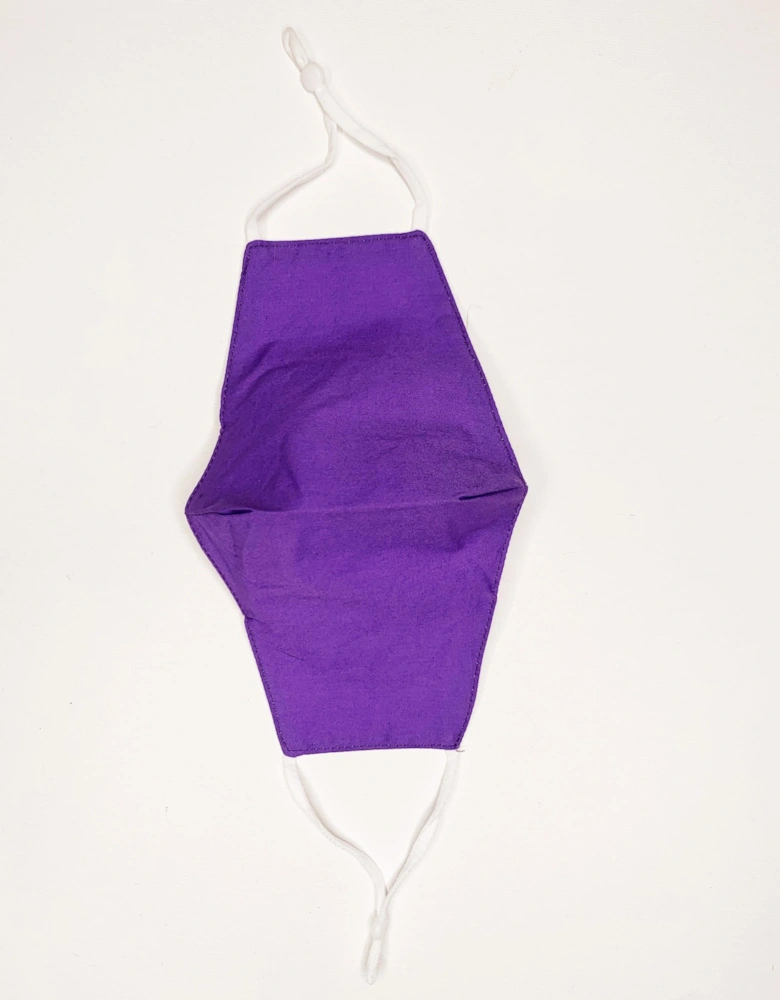 Purple Unisex Block Colour Fashion Cotton Face Mask