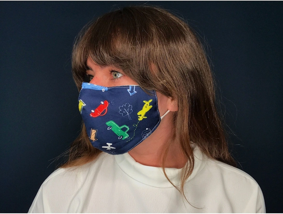 Navy Cotton Fashion Face Mask, 3 of 2