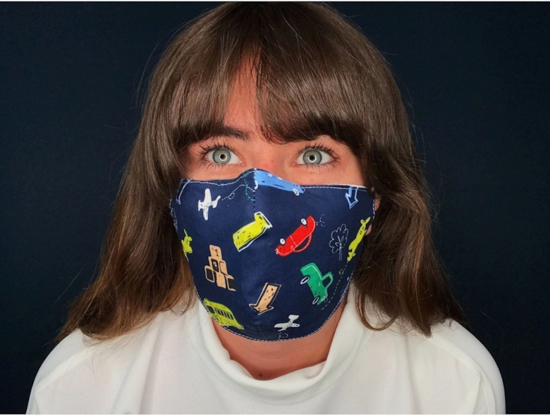 Navy Cotton Fashion Face Mask