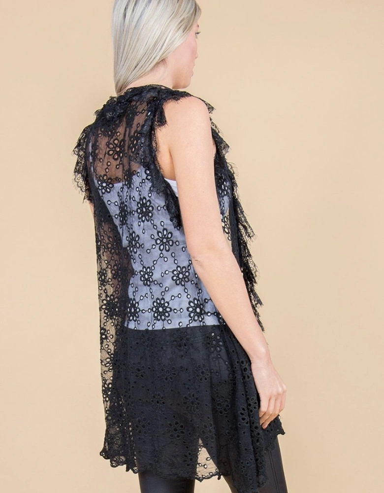 Black Vintage Lace Gilet