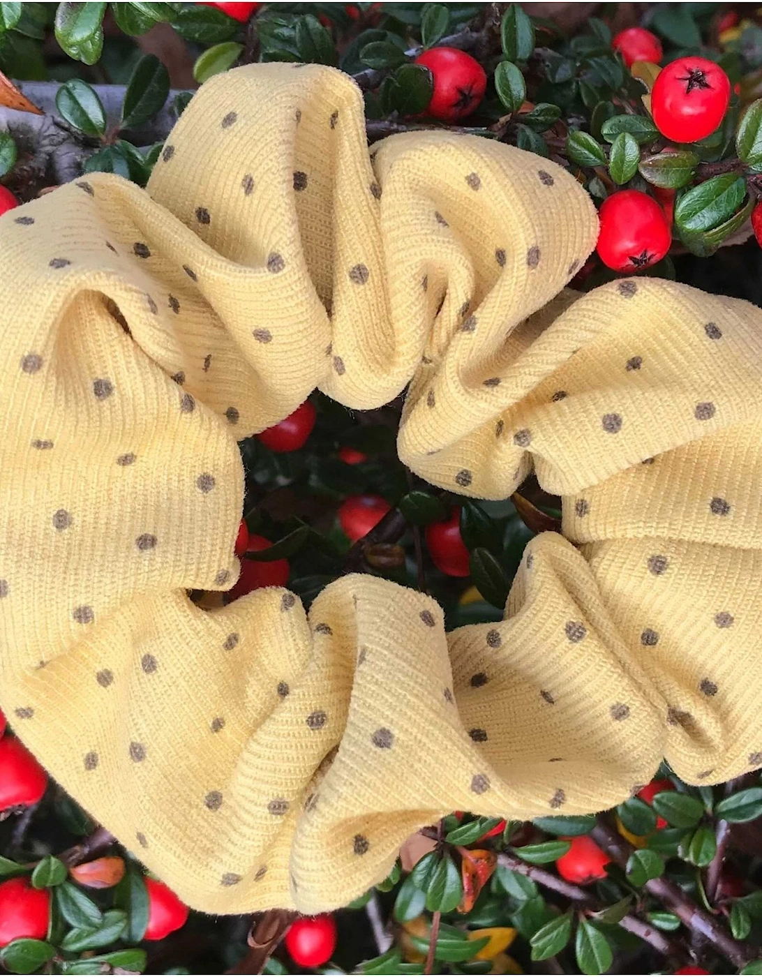 Yellow Natalie Polka Dot Scrunchie, 2 of 1