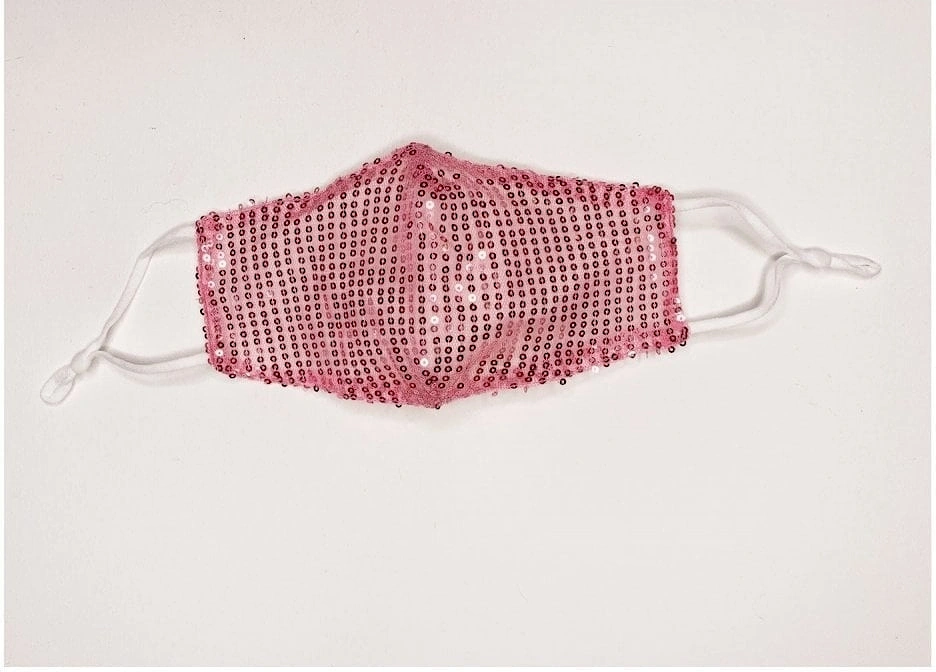 Pink Sequinned Fashion Cotton Face Mask, 3 of 2