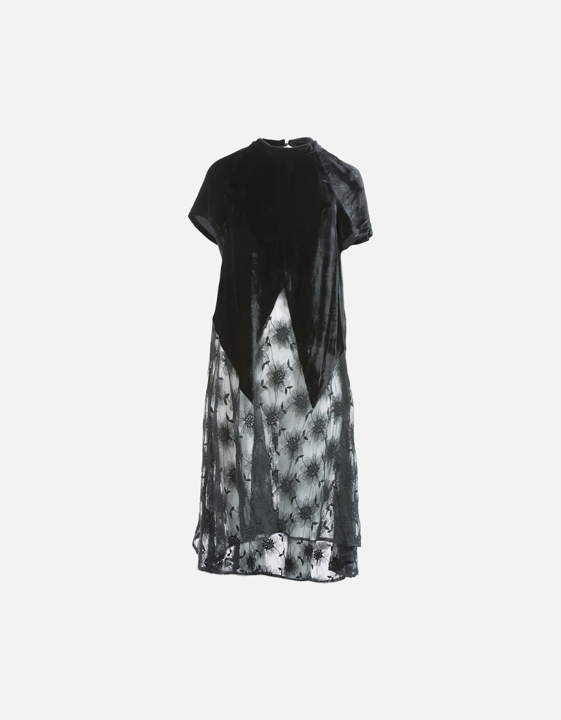 Black Silk Devore Vintage Lace Dress