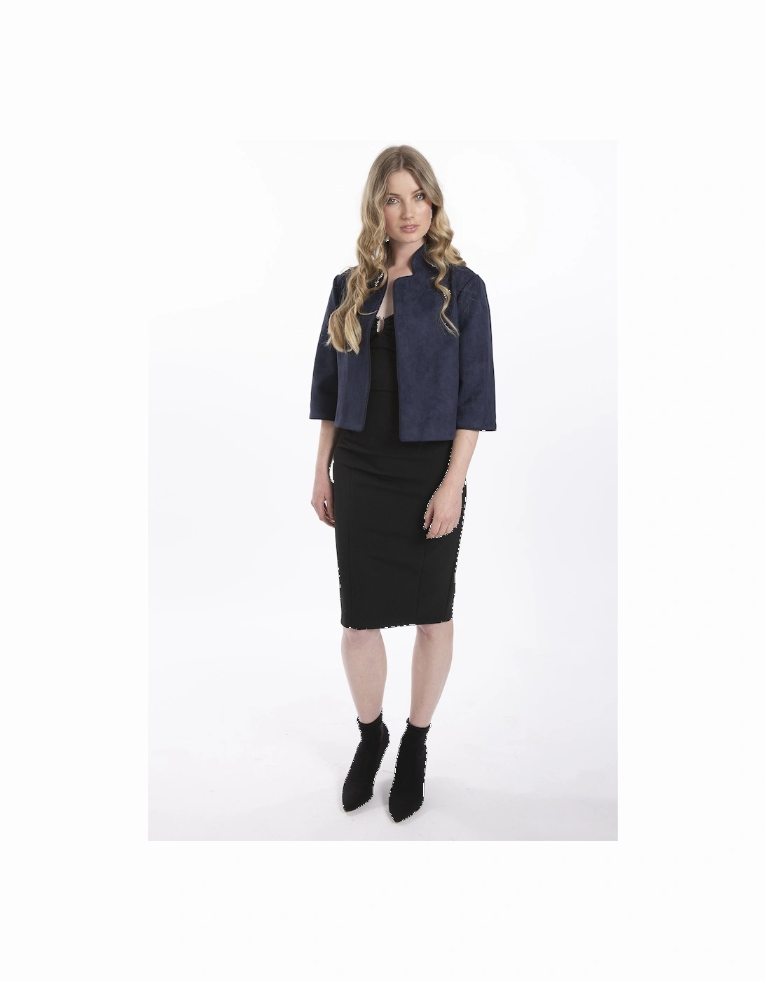 Navy Faux Suede Jacket, 5 of 4