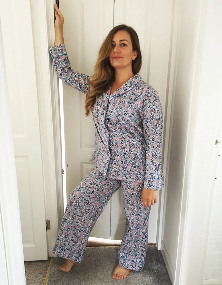 Blue Floral Cotton Pyjamas